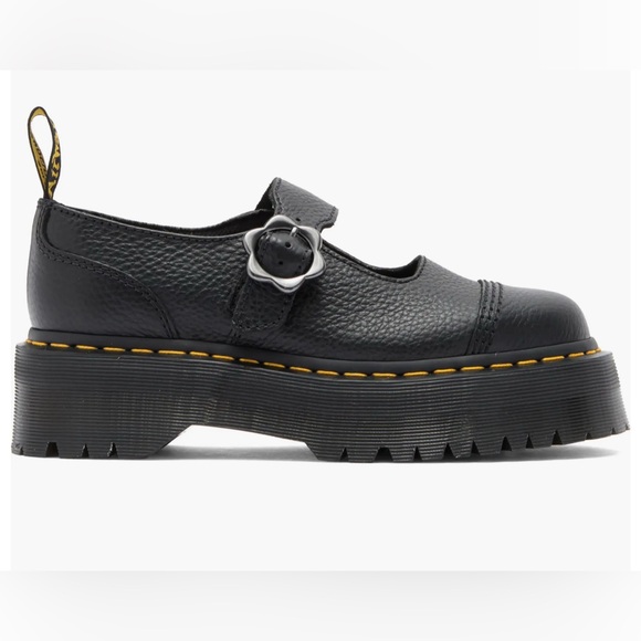 Dr. Martens Black Leather Platform Shoes - Picture 2 of 9